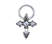 Designer Cross Nipple Piercing Closure Ring DCRS-130